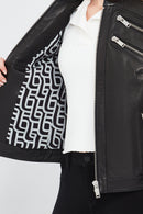 Milano Women's Black Short Leather Jacket | Derimod