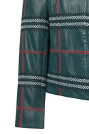 Sanremo Woman Green Patterned Leather Jacket | Derimod