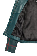 Sanremo Woman Green Patterned Leather Jacket | Derimod