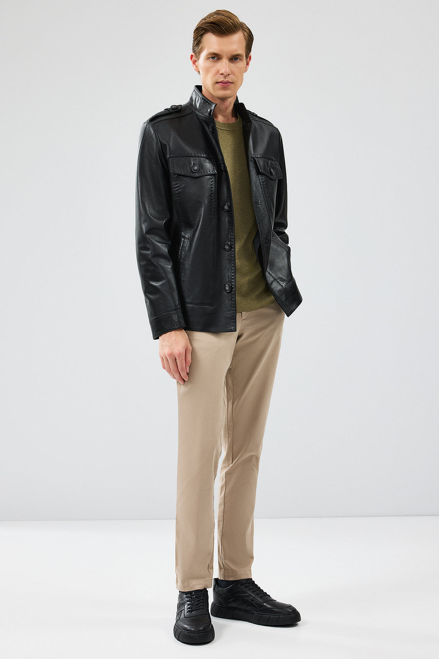 Alvarez Men's Black Leather Coat