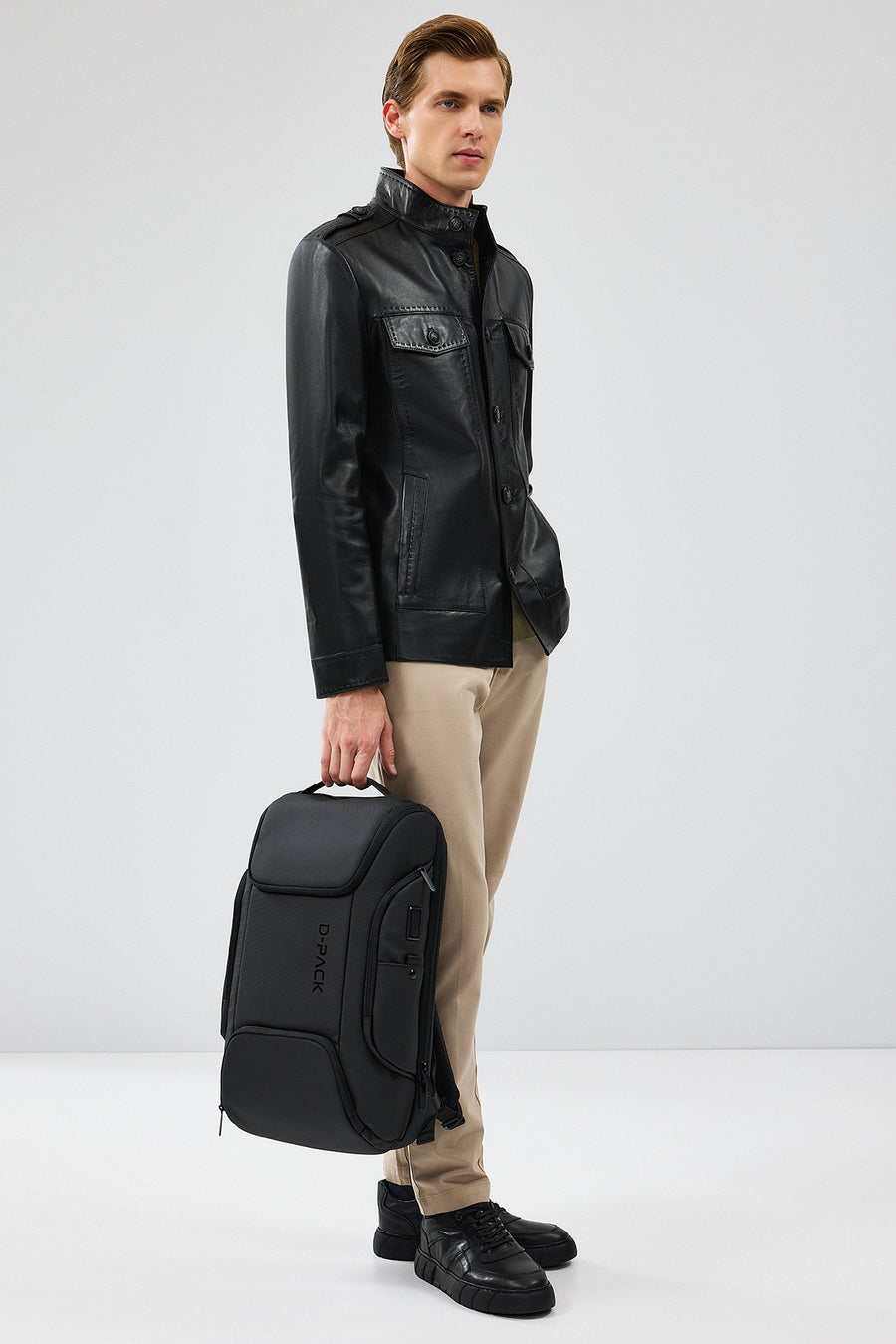 Alvarez Men's Black Leather Coat