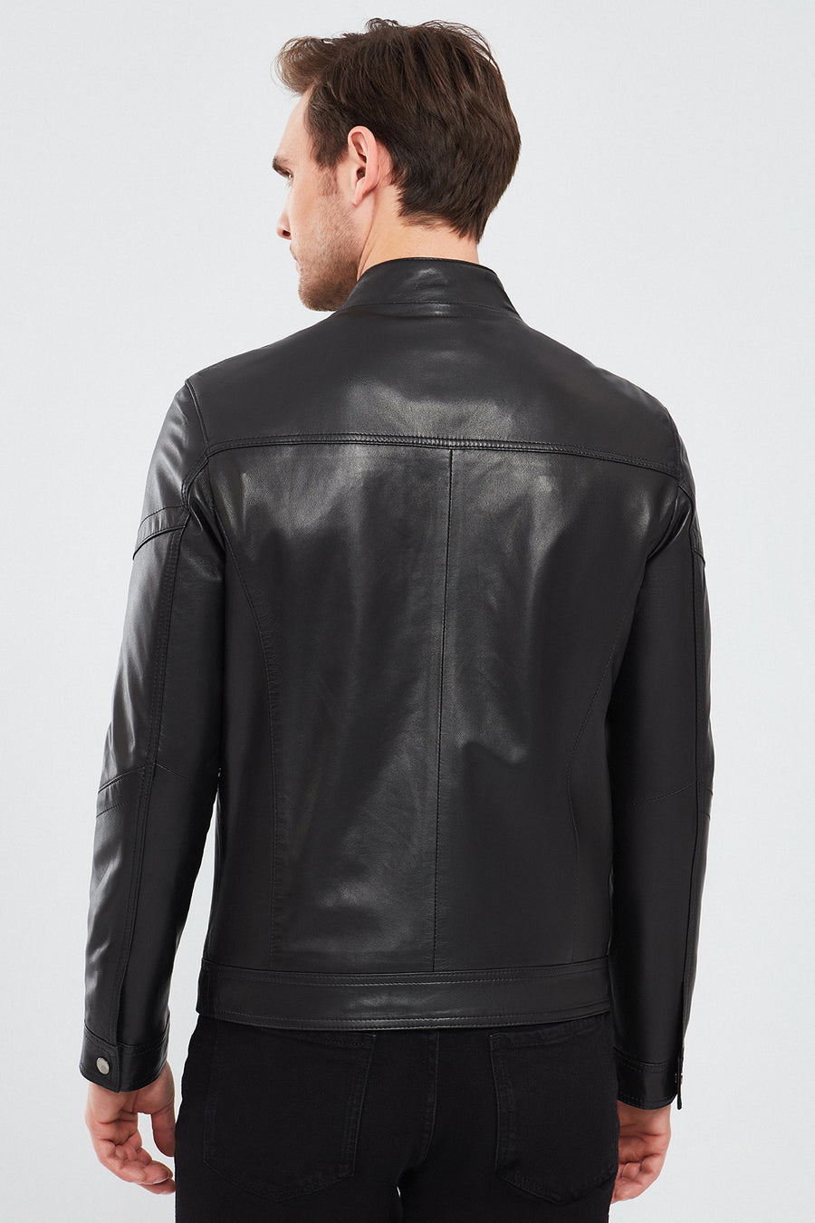 Kimmich Men's Black Sports Leather Coat