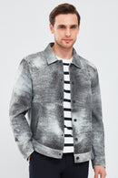Saka Men's Gray Nubuck Leather Coat | Derimod