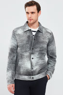 Saka Men's Gray Nubuck Leather Coat | Derimod