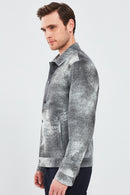 Saka Men's Gray Nubuck Leather Coat | Derimod