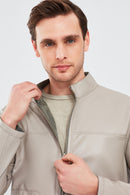 Rakitic Men's Green Double Sided Suede Leather Coat | Derimod