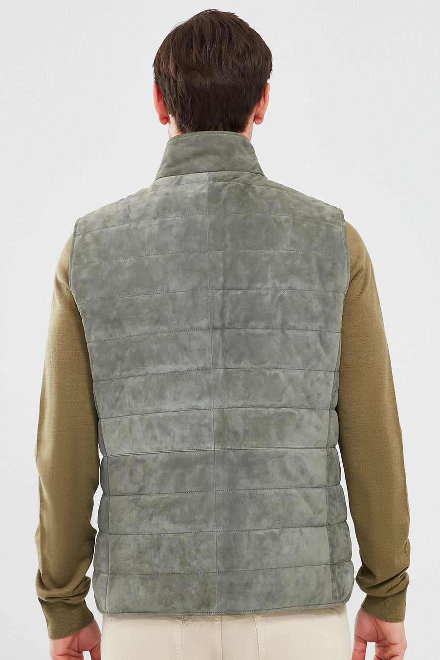 Isko Men's Gray Suede Leather Vest