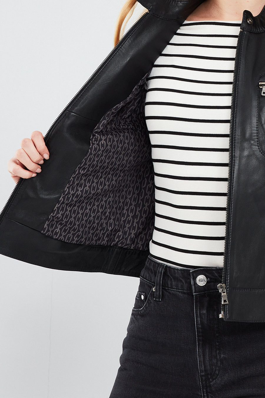 Alison Women's Black Short Leather Jacket