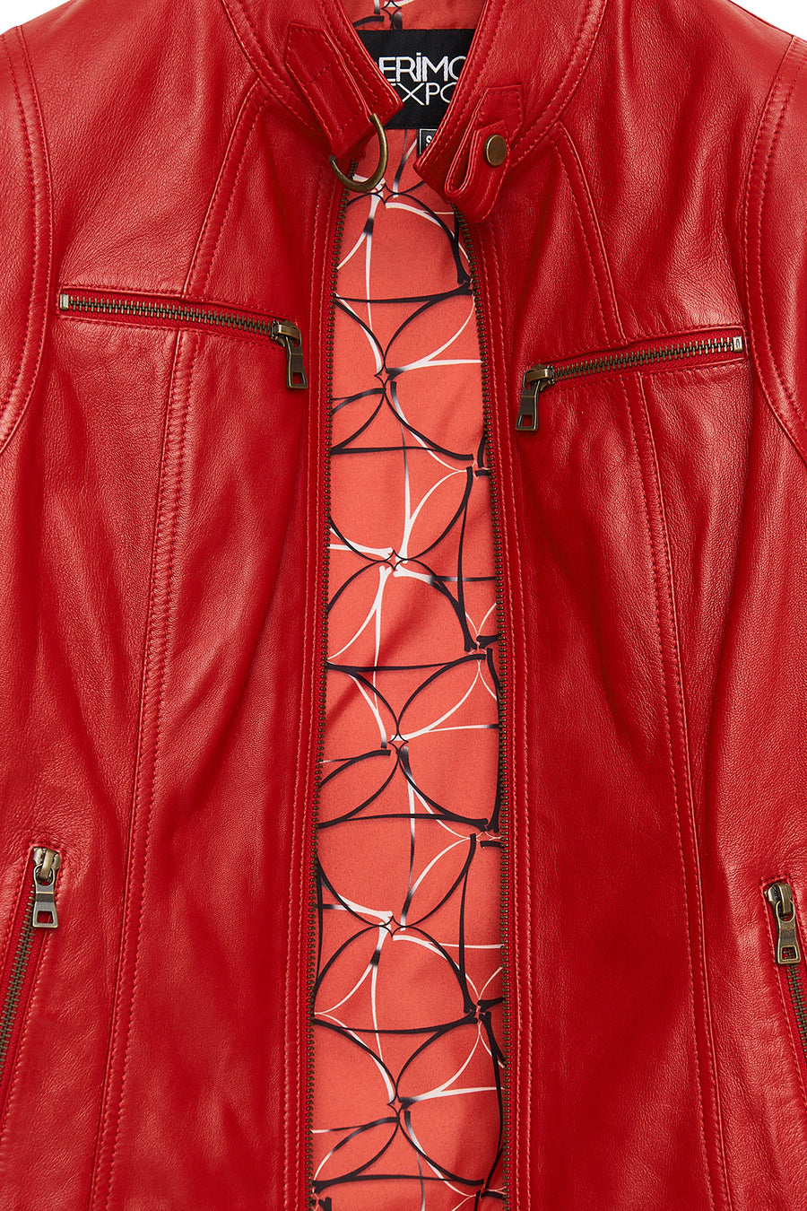 Maria Women's Red Short Leather Jacket