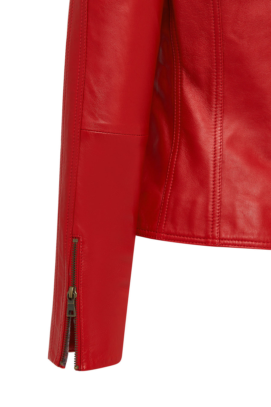 Maria Women's Red Short Leather Jacket