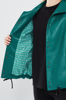 Lopez Women's Green Oversize Leather Jacket | Derimod
