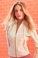 Julia Women's Beige Short Leather Jacket | Derimod