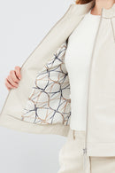 Julia Women's Beige Short Leather Jacket | Derimod