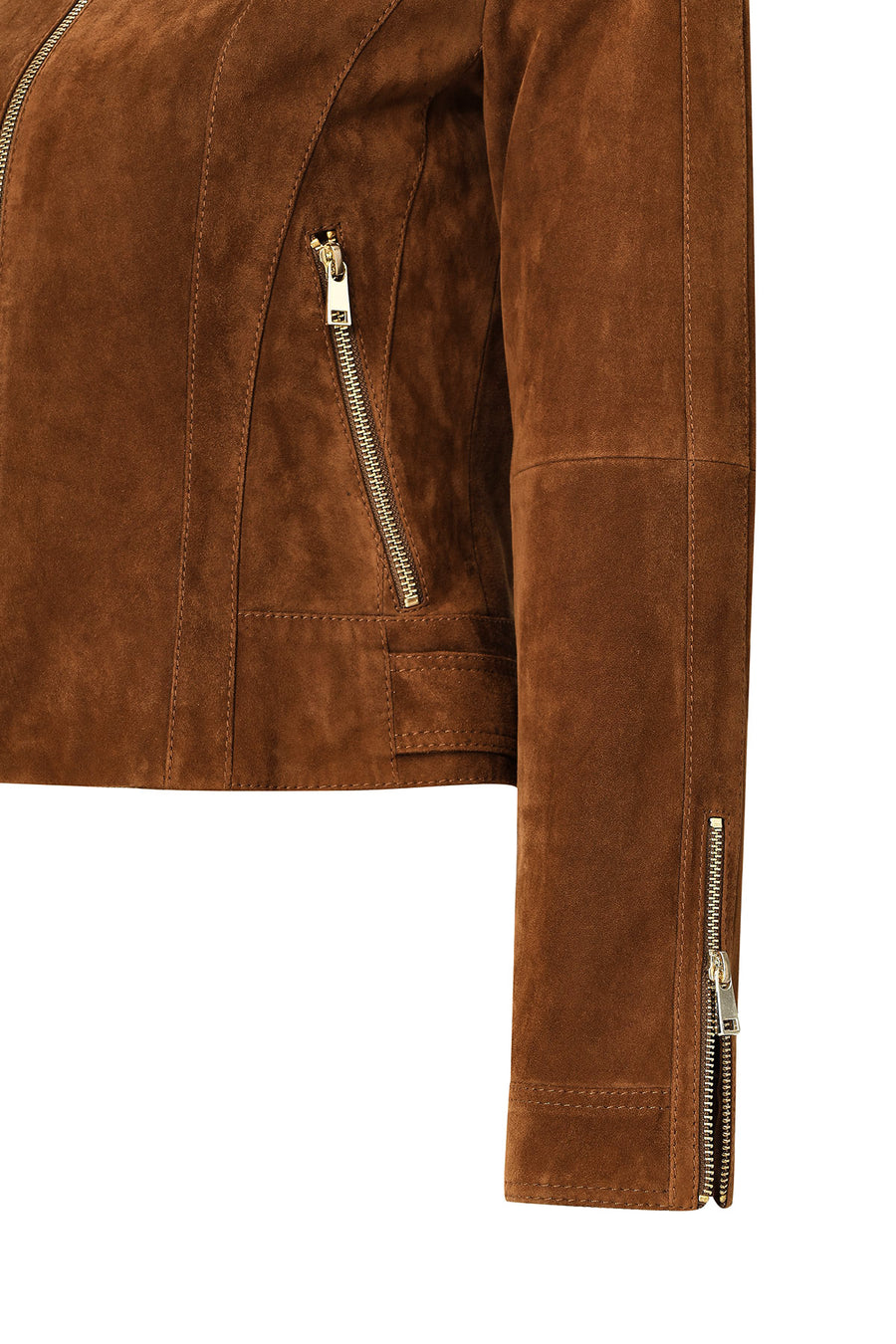 Grace Women's Brown Short Suede Leather Jacket