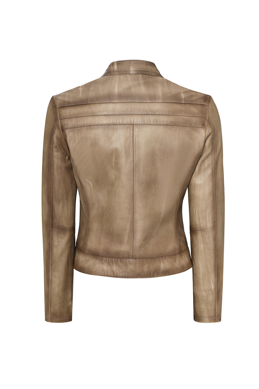 Jody Women's Beige Natural Short Leather Jacket