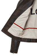 Glam Women's Brown Vintage Leather Jacket | Derimod