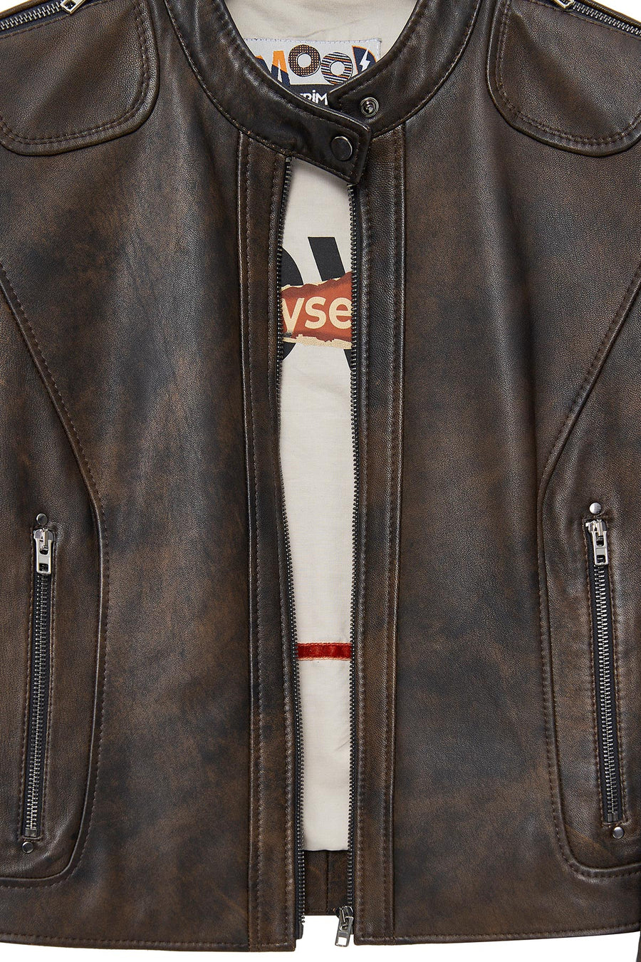 Glam Women's Brown Vintage Leather Jacket