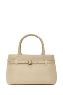 Women's Beige Leather Classic Handbag | Derimod