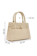 Women's Beige Leather Classic Handbag | Derimod