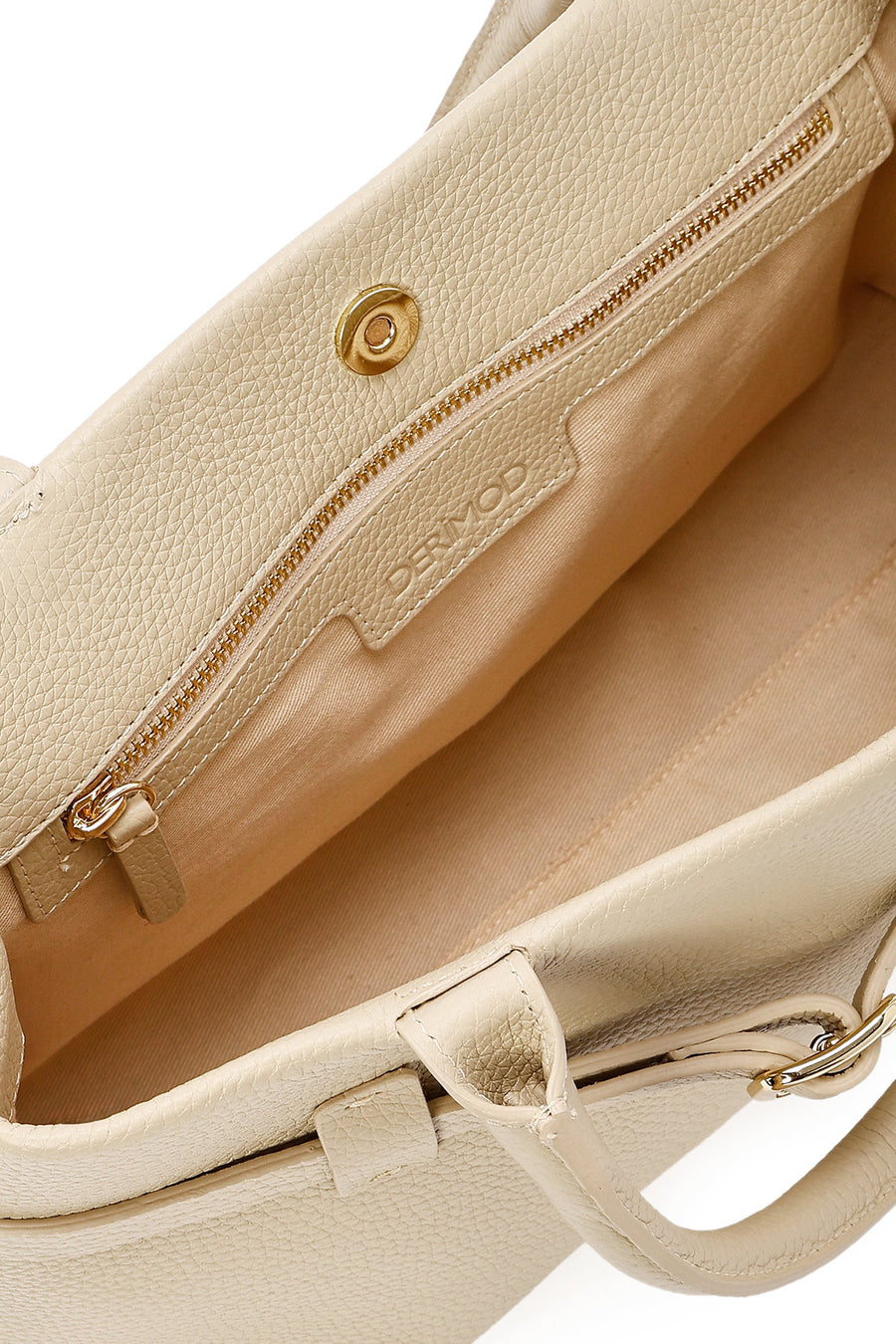 Women's Beige Leather Classic Handbag