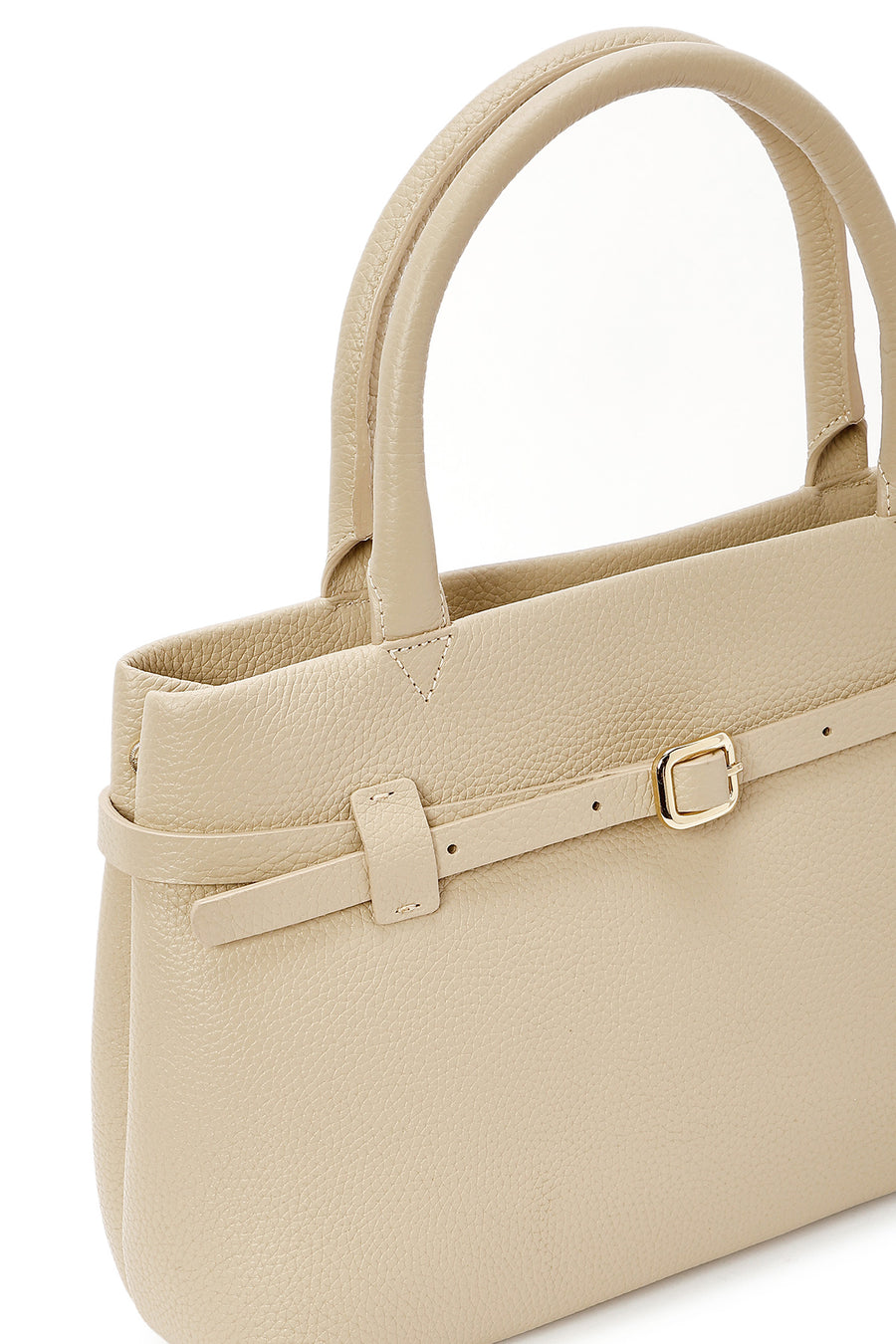 Women's Beige Leather Classic Handbag