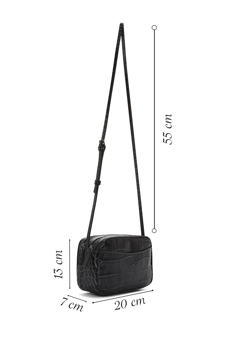 Women's Black Printed Mini Leather Crossbody Bag