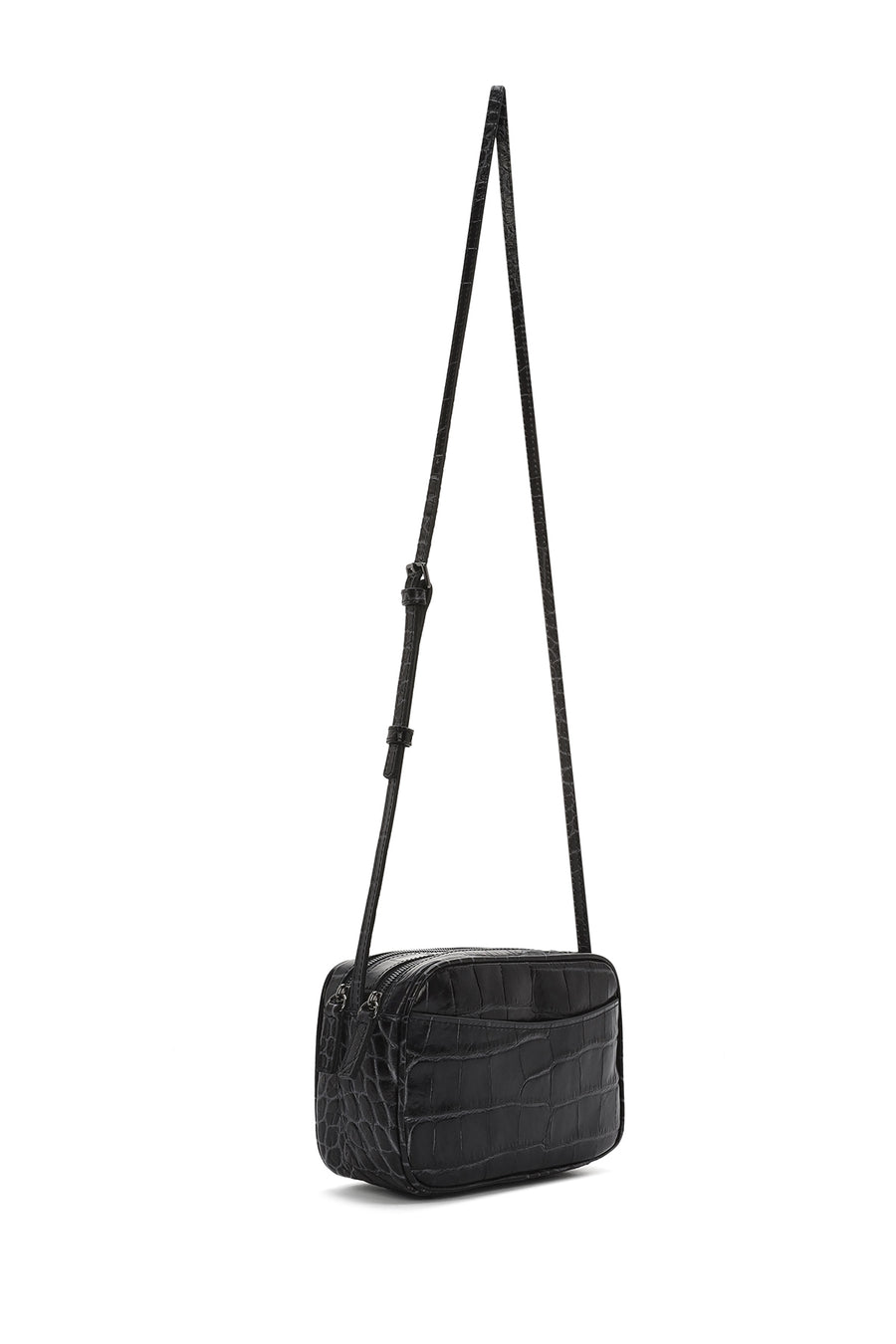 Women's Black Printed Mini Leather Crossbody Bag
