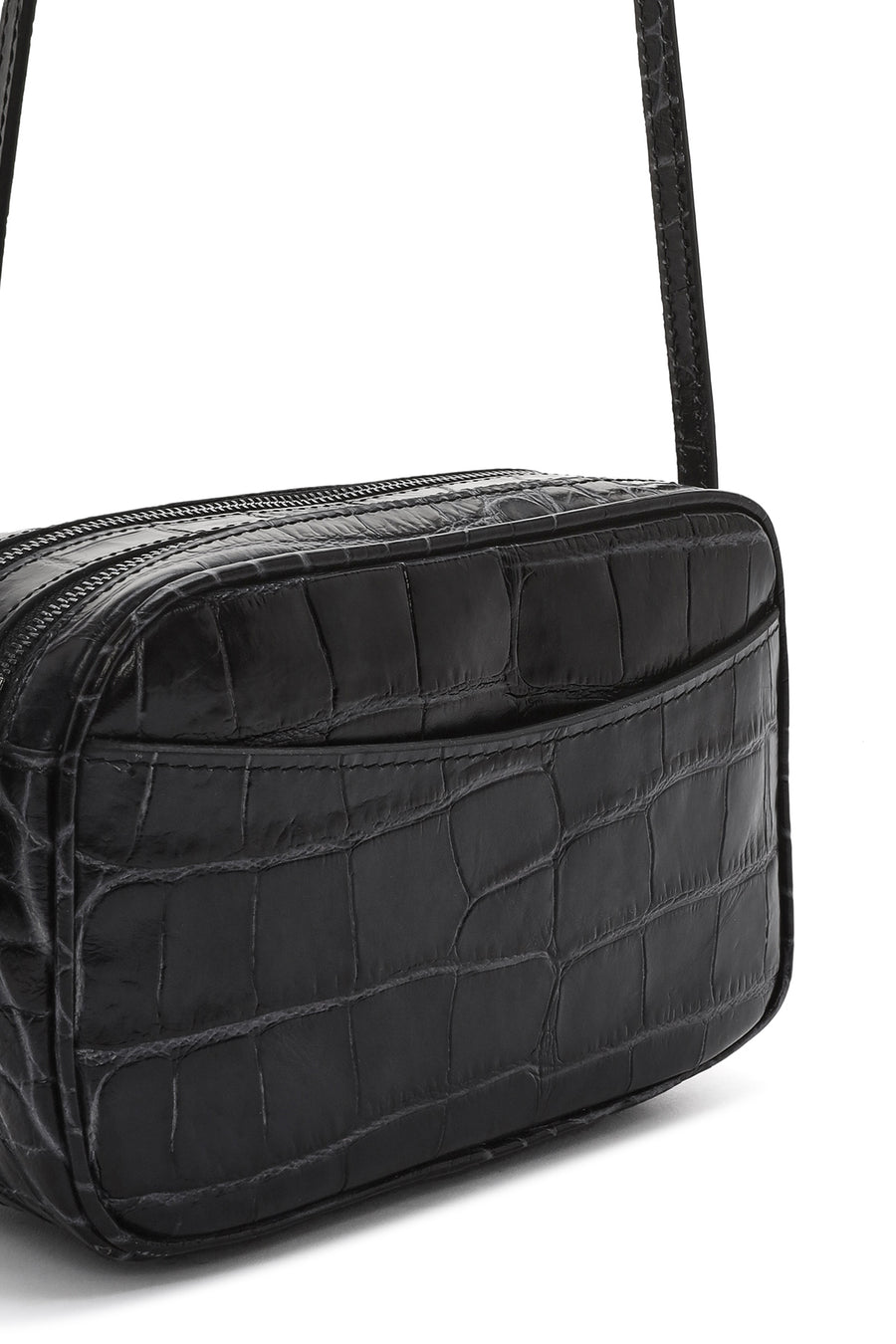 Women's Black Printed Mini Leather Crossbody Bag
