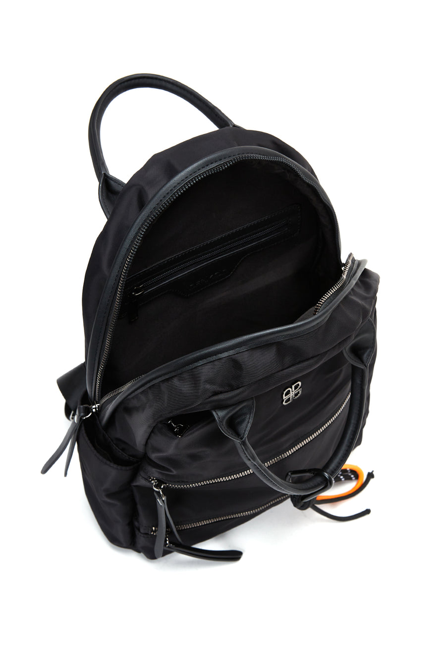Women's Black Accessory Detailed Fabric Backpack