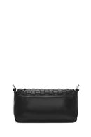 Women's Black Knitted Patterned Long Strap Shoulder Bag | Derimod