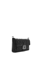 Women's Black Knitted Patterned Long Strap Shoulder Bag | Derimod