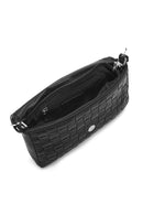 Women's Black Knitted Patterned Long Strap Shoulder Bag | Derimod