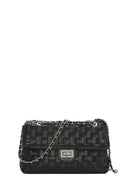 Women's Black Braided Chain Shoulder Bag | Derimod