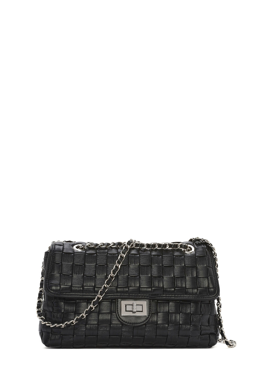 Women's Black Braided Chain Shoulder Bag 24WBD246829 | Derimod