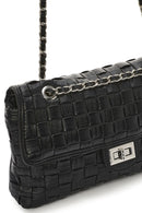 Women's Black Braided Chain Shoulder Bag | Derimod
