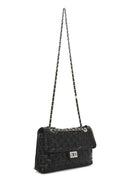 Women's Black Braided Chain Shoulder Bag | Derimod