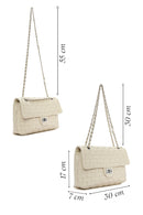 Women's Cream Braided Chain Strap Shoulder Bag | Derimod