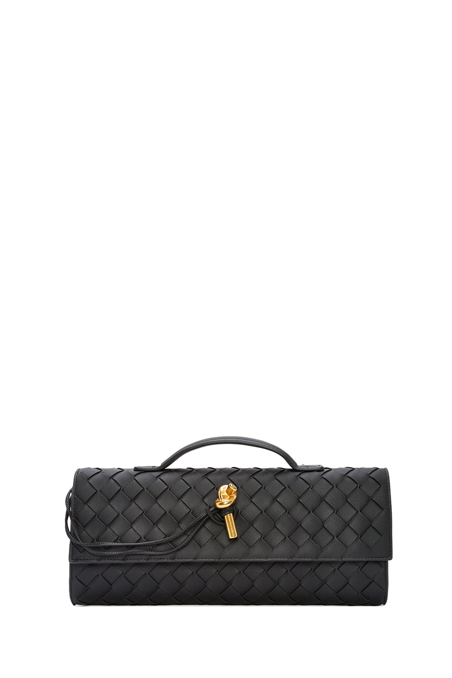 Women's Black Braided Mini Clutch Bag 24WBD247229 | Derimod