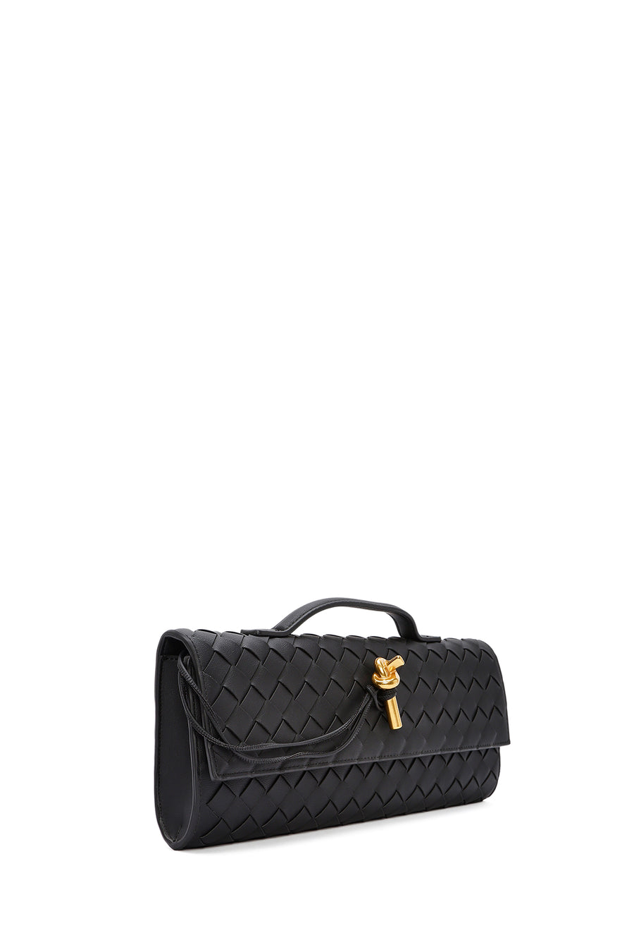 Women's Black Braided Mini Clutch Bag