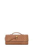 Women's Brown Braided Mini Clutch Bag | Derimod