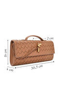 Women's Brown Braided Mini Clutch Bag | Derimod
