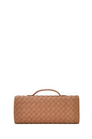 Women's Brown Braided Mini Clutch Bag | Derimod