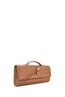 Women's Brown Braided Mini Clutch Bag | Derimod