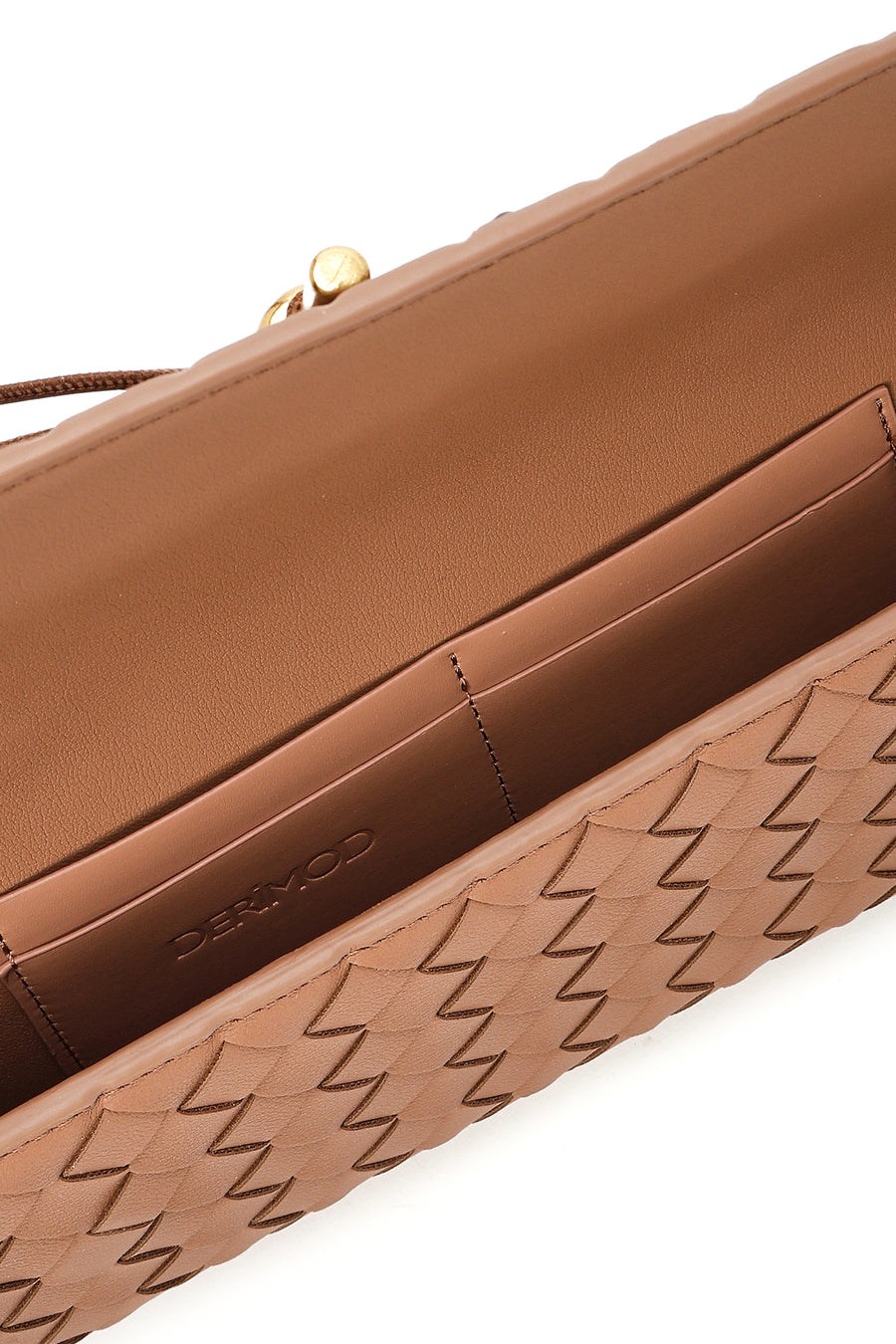 Women's Brown Braided Mini Clutch Bag