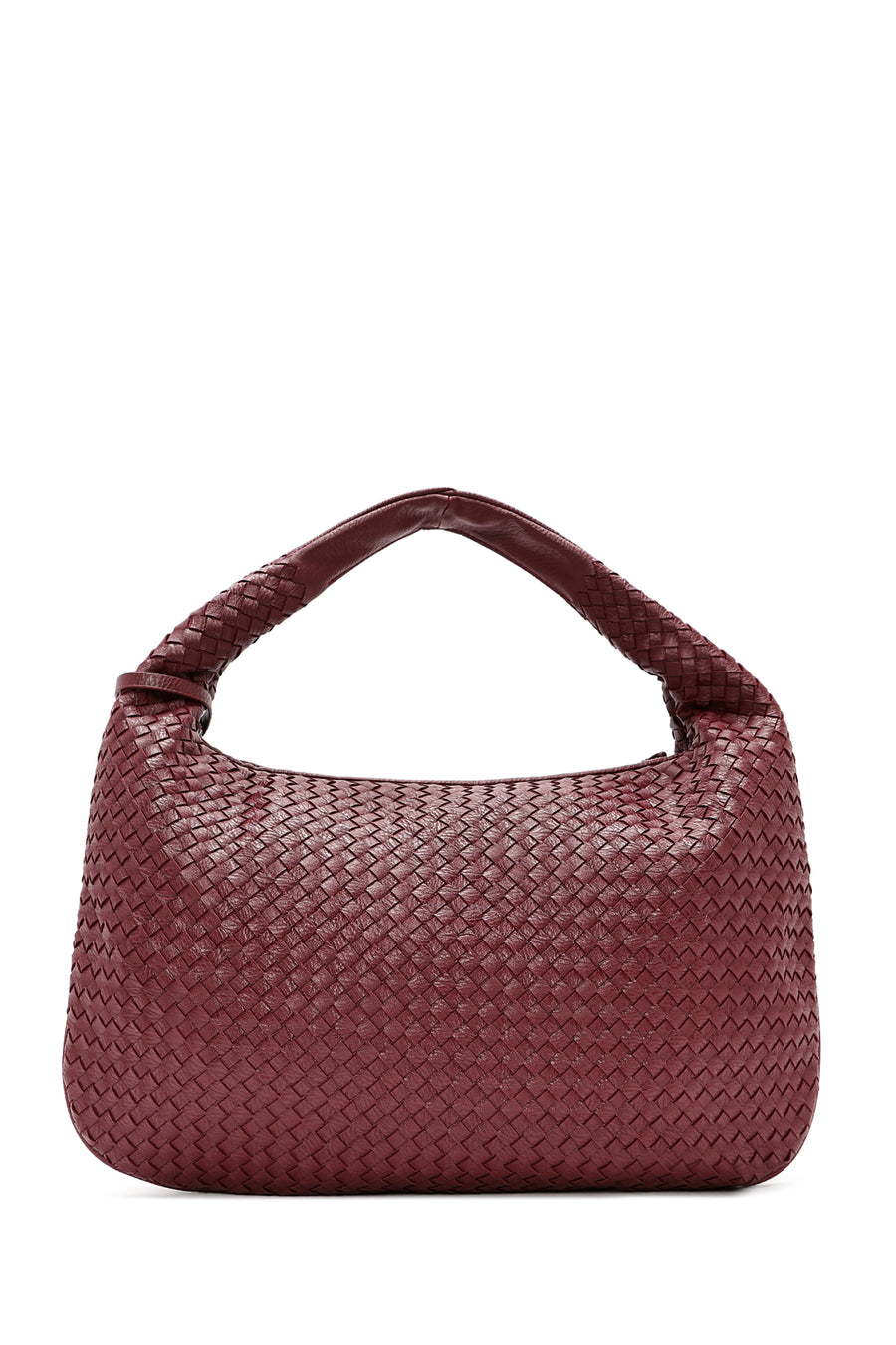 Women's Burgundy Knitted Shoulder Bag