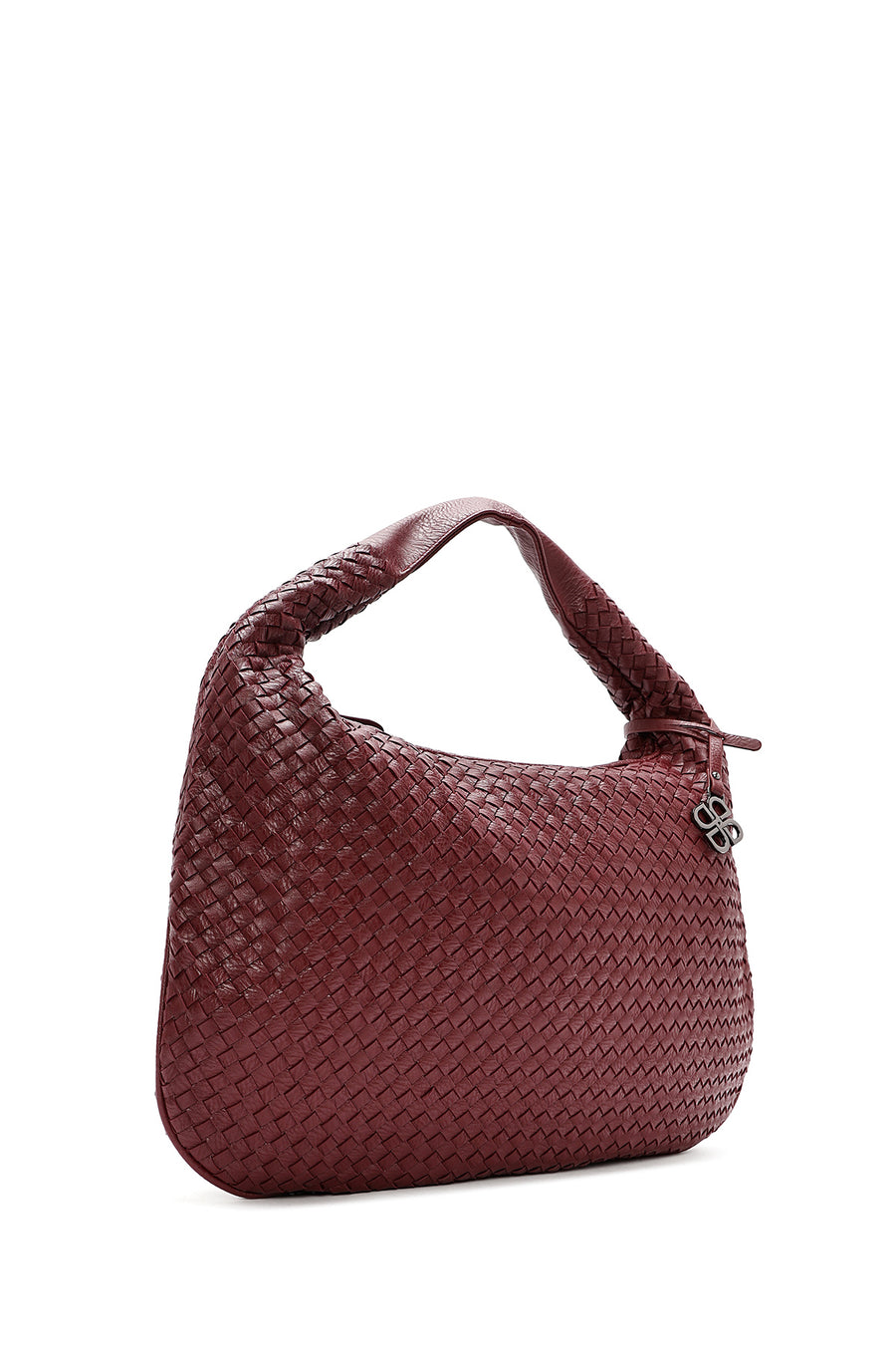 Women's Burgundy Knitted Shoulder Bag