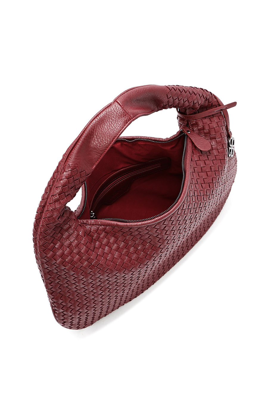 Women's Burgundy Knitted Shoulder Bag