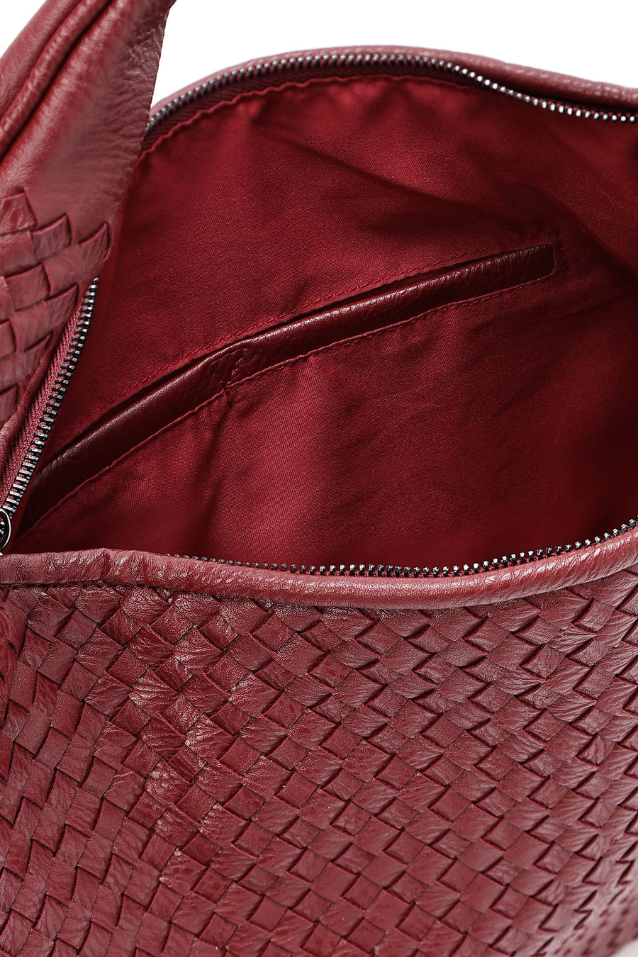 Women's Burgundy Knitted Shoulder Bag