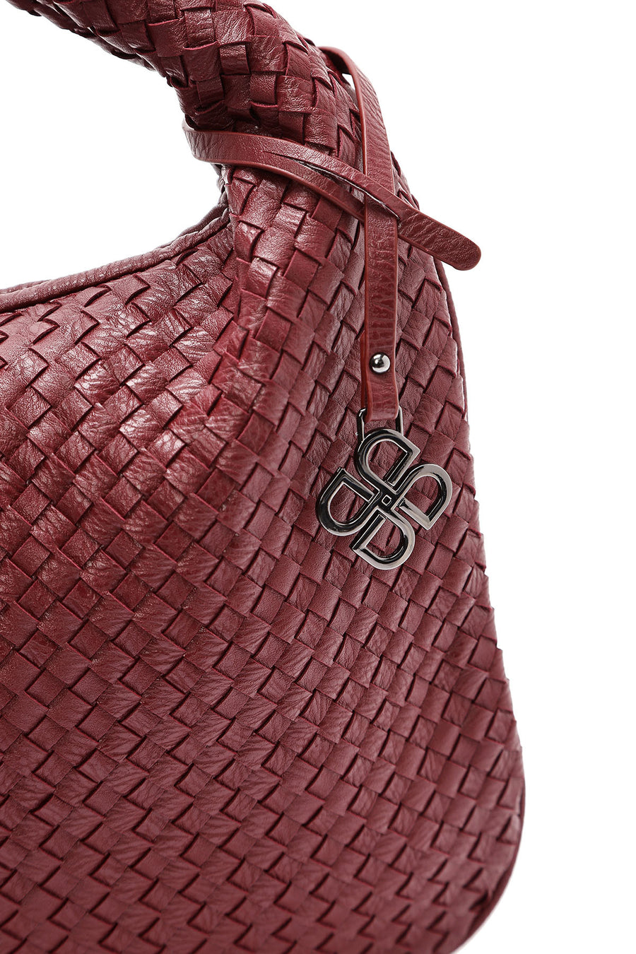 Women's Burgundy Knitted Shoulder Bag