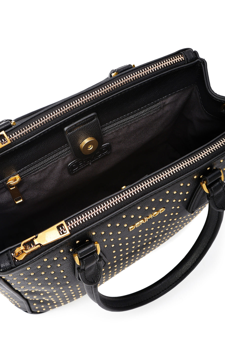 Women's Black Long Strap Stoned Classic Shoulder Bag